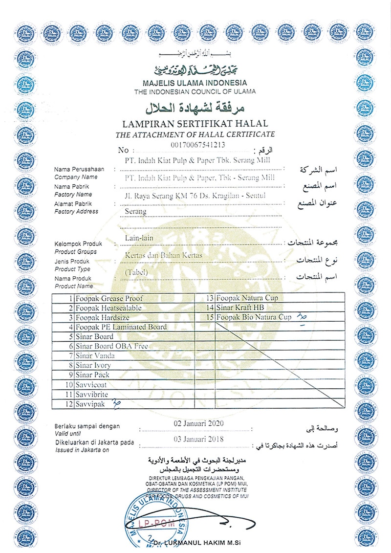 BIO Paper Halal Certification